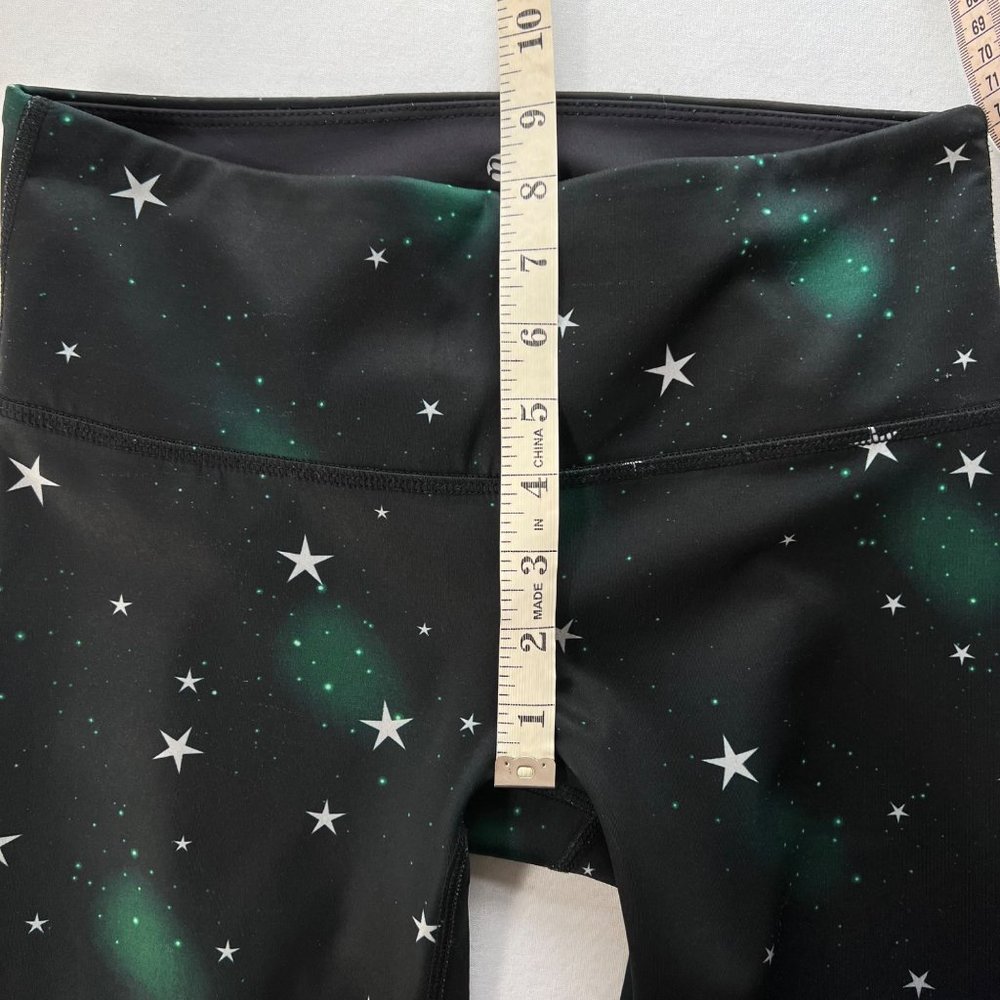 Noli Yoga Leggings Cosmic Stars Galaxy Black Green Size Small - Picture 7 of 10
